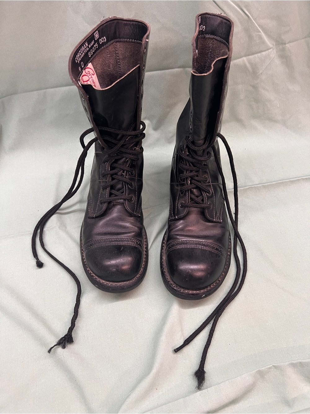 Corcoran Men's Black Leather Lace-Up Combat Boots